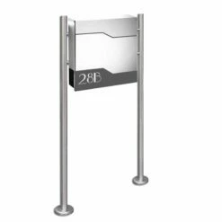 Standbriefkasten Anthrazit Mit Lasercut Frontblende Beschriftung Fabian