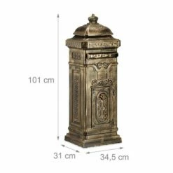 Standbriefkasten Antik In Nostalgischer Optik Englischem Stil Gold -Türschilder aus Edelstahl Geschäft standbriefkasten antik in nostalgischer optik englischem stil gold4