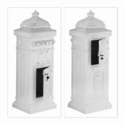 Standbriefkasten Antik In Nostalgischer Optik Englischem Stil Weiß -Türschilder aus Edelstahl Geschäft standbriefkasten antik in nostalgischer optik englischem stil weiss3