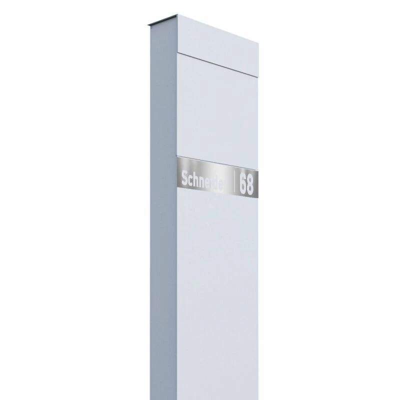 Standbriefkasten Briefkasten Weiß RAL 9016 Inkl. Edelstahl Lasercut Namensblende 1 Standbriefkasten Briefkasten Weiß RAL 9016 Inkl. Edelstahl Lasercut Namensblende