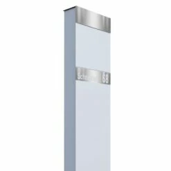 Standbriefkasten Briefkasten Weiß RAL 9016 Mit Edelstahl Lasercut Namensblende