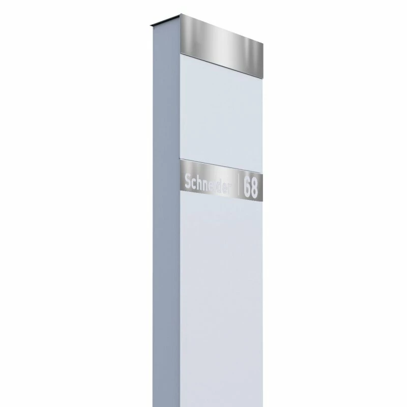 Standbriefkasten Briefkasten Weiß RAL 9016 Mit Edelstahl Lasercut Namensblende 1 Standbriefkasten Briefkasten Weiß RAL 9016 Mit Edelstahl Lasercut Namensblende