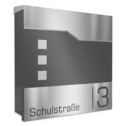 Standbriefkasten Inkl. Zeitungsfach DB 703 Graphit Mit Edelstahl Laser Namensblende -Türschilder aus Edelstahl Geschäft standbriefkasten inkl zeitungsfach db 703 graphit mit edelstahl laser namensblende4