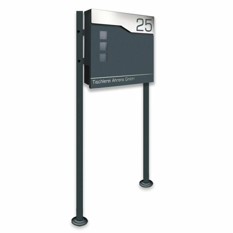 Standbriefkasten Set MAROCAN in ANTHRAZIT GRAU RAL 7016 Pulverbeschichtet Mit Beschriftung & Hausnummer 1 Standbriefkasten Set MAROCAN in ANTHRAZIT GRAU RAL 7016 Pulverbeschichtet Mit Beschriftung & Hausnummer