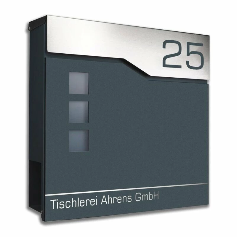 Standbriefkasten Set MAROCAN in ANTHRAZIT GRAU RAL 7016 Pulverbeschichtet Mit Beschriftung & Hausnummer 6 Standbriefkasten Set MAROCAN in ANTHRAZIT GRAU RAL 7016 Pulverbeschichtet Mit Beschriftung & Hausnummer – Bild 6