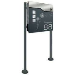 Standbriefkasten Mit FUNKKLINGEL ANTHRAZIT Iris