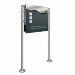 Standbriefkasten Mit FUNKKLINGEL ANTHRAZIT Postkasten Briefkasten Leonie