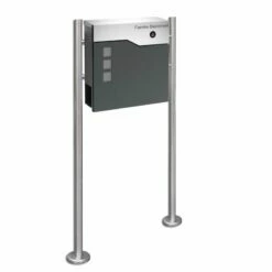Standbriefkasten Mit FUNKKLINGEL ANTHRAZIT Postkasten Briefkasten Tomus