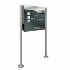 Standbriefkasten Mit FUNKKLINGEL ANTHRAZIT Postkasten Briefkasten Willfried