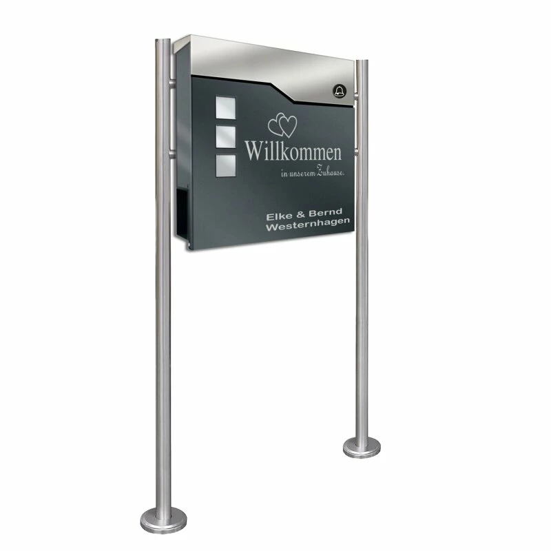 Standbriefkasten Mit FUNKKLINGEL ANTHRAZIT Postkasten Briefkasten Willfried 1 Standbriefkasten Mit FUNKKLINGEL ANTHRAZIT Postkasten Briefkasten Willfried
