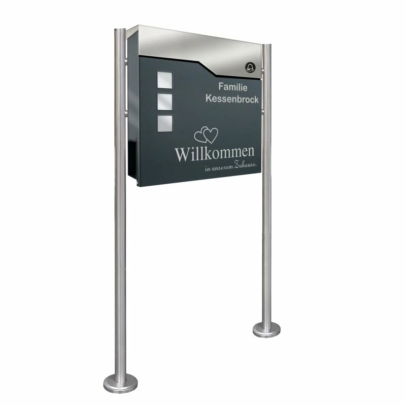 Standbriefkasten Mit FUNKKLINGEL ANTHRAZIT Postkasten Briefkasten William 1 Standbriefkasten Mit FUNKKLINGEL ANTHRAZIT Postkasten Briefkasten William