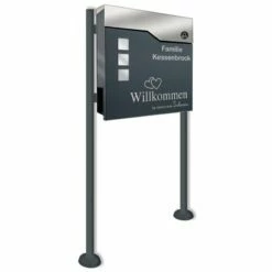 Standbriefkasten Mit FUNKKLINGEL ANTHRAZIT Willi