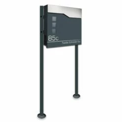 Standbriefkasten NEMA In ANTHRAZIT GRAU RAL 7016 Mit Beschriftung