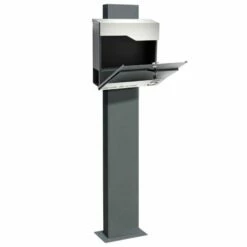 Standsäulenbriefkasten RAL 7016 Briefkasten Postkasten Mit Beschriftung -Türschilder aus Edelstahl Geschäft standsaeulenbriefkasten ral 7016 briefkasten postkasten mit beschriftung2