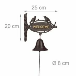 Türglocke Gusseisen WELCOME 3 Türglocke Gusseisen WELCOME -Türschilder aus Edelstahl Geschäft tuerglocke gusseisen welcome2