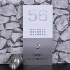 Türklingel 135x280mm Mit Weißem Acrylglas