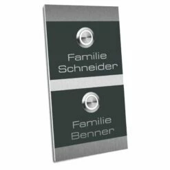 Türklingel 2 Familien 80x160mm Anthrazit Edelstahl