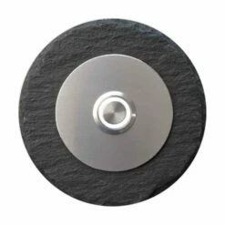 Türklingel Aus Naturschiefer Durchmesser 100mm Rund Mit Edelstahlronde