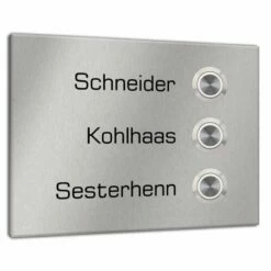 Türklingel Dreifamilien 140x110mm Edelstahl