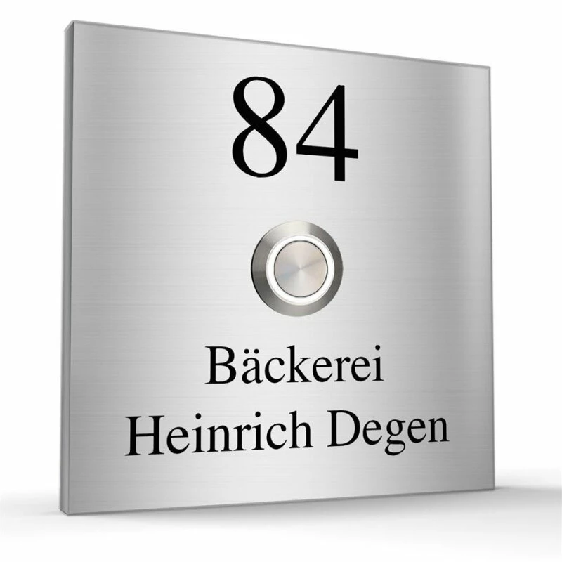 Türklingel Edelstahl 100x100mm Klingelplatte Klingelschild 1 Türklingel Edelstahl 100x100mm Klingelplatte Klingelschild