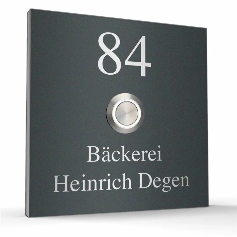 Türklingel Edelstahl 100x100mm Klingelplatte Klingelschild 2 Türklingel Edelstahl 100x100mm Klingelplatte Klingelschild – Bild 2