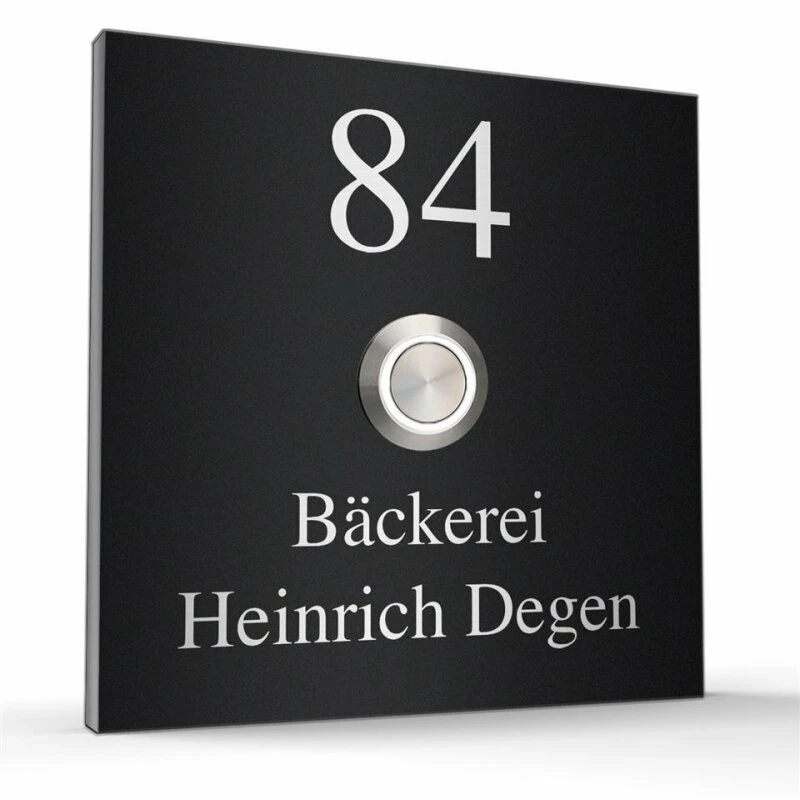 Türklingel Edelstahl 100x100mm Klingelplatte Klingelschild 3 Türklingel Edelstahl 100x100mm Klingelplatte Klingelschild – Bild 3