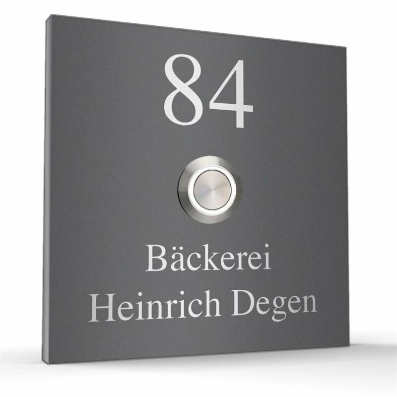 Türklingel Edelstahl 100x100mm Klingelplatte Klingelschild 4 Türklingel Edelstahl 100x100mm Klingelplatte Klingelschild – Bild 4