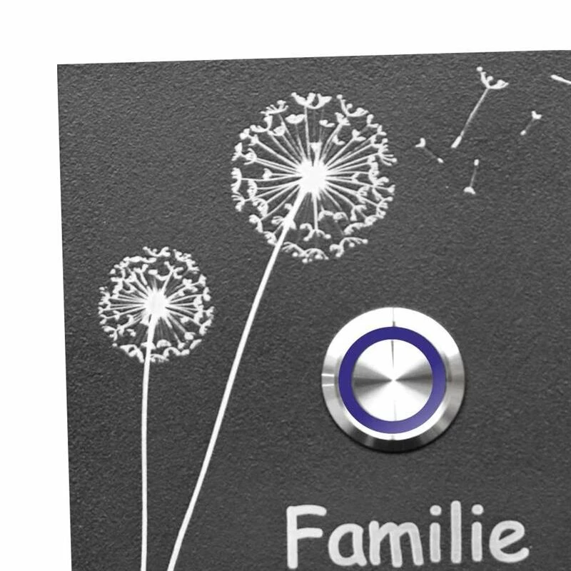 Türklingel Edelstahl 100x100mm Pulverbeschichtet Anthrazit 2 Türklingel Edelstahl 100x100mm Pulverbeschichtet Anthrazit – Bild 2