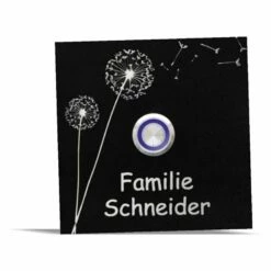 Türklingel Edelstahl 100x100mm Pulverbeschichtet Schwarz Matt