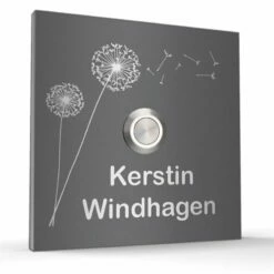 Türklingel Edelstahl 100x100mm Pusteblume -Türschilder aus Edelstahl Geschäft tuerklingel edelstahl 100x100mm pusteblume4