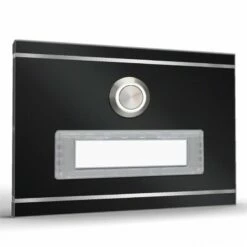 Türklingel Edelstahl 100x70mm Mit Beschriftungsfeld Pulverbeschichtet -Türschilder aus Edelstahl Geschäft tuerklingel edelstahl 100x70mm mit beschriftungsfeld ral7016 anthrazit grau2