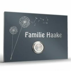 Türklingel Edelstahl 100x70mm Mit Pusteblume -Türschilder aus Edelstahl Geschäft tuerklingel edelstahl 100x70mm mit pusteblume2