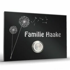 Türklingel Edelstahl 100x70mm Mit Pusteblume -Türschilder aus Edelstahl Geschäft tuerklingel edelstahl 100x70mm mit pusteblume3