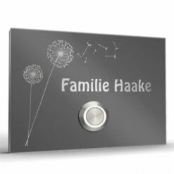 Türklingel Edelstahl 100x70mm Mit Pusteblume -Türschilder aus Edelstahl Geschäft tuerklingel edelstahl 100x70mm mit pusteblume4