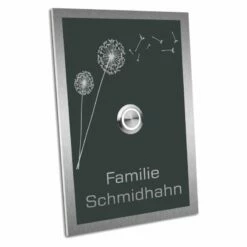 Türklingel Edelstahl 110x160mm Anthrazit RAL 7016 Klingelschild