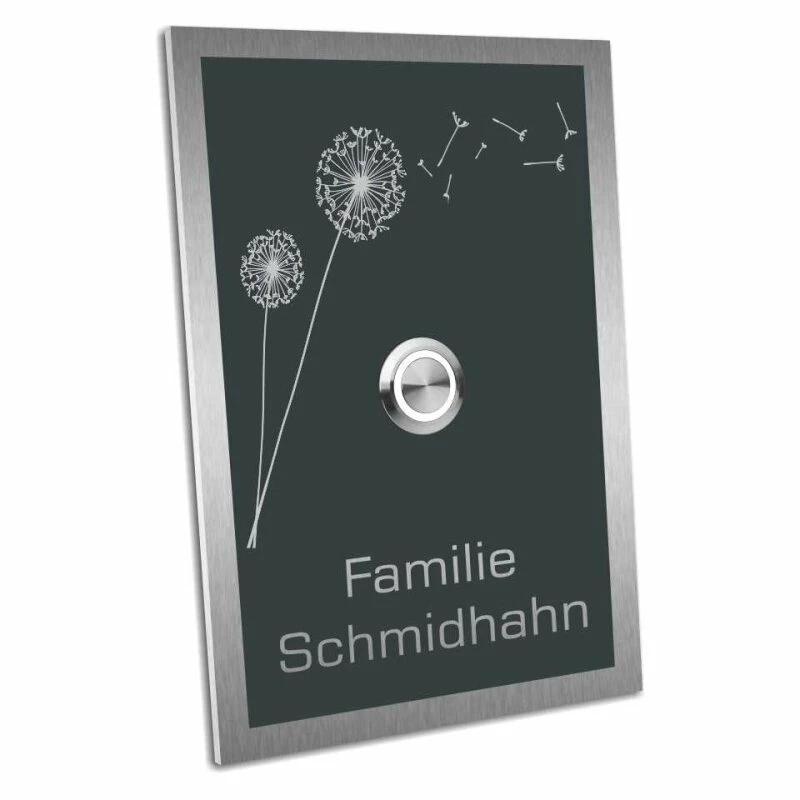 Türklingel Edelstahl 110x160mm Anthrazit RAL 7016 Klingelschild 1 Türklingel Edelstahl 110x160mm Anthrazit RAL 7016 Klingelschild