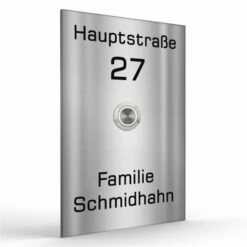 Türklingel Edelstahl 110x160mm Klingelschild