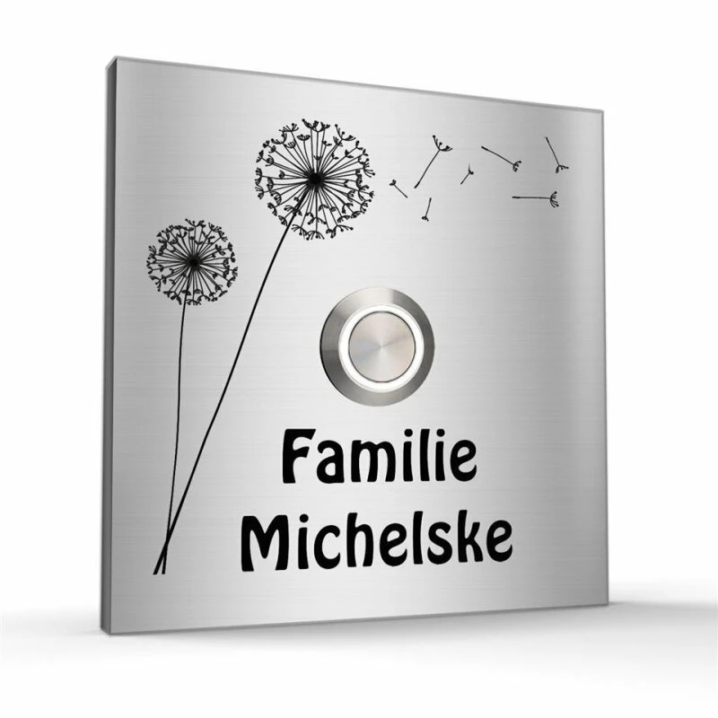 Türklingel Edelstahl 120x120mm Design Klingelplatte Klingelschild 1 Türklingel Edelstahl 120x120mm Design Klingelplatte Klingelschild