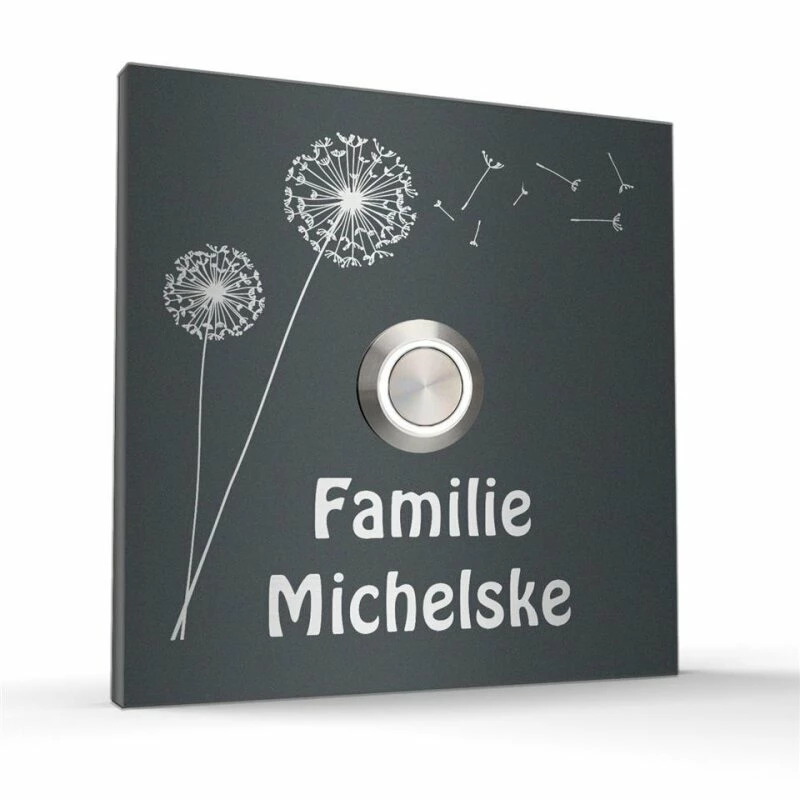 Türklingel Edelstahl 120x120mm Design Klingelplatte Klingelschild 2 Türklingel Edelstahl 120x120mm Design Klingelplatte Klingelschild – Bild 2