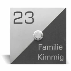 Türklingel Edelstahl 120x120mm Pulverbeschichtet