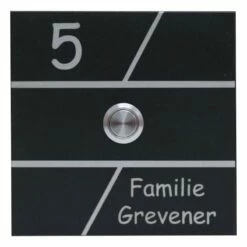 Türklingel Edelstahl 120x120mm Pulverbeschichtet Schwarz