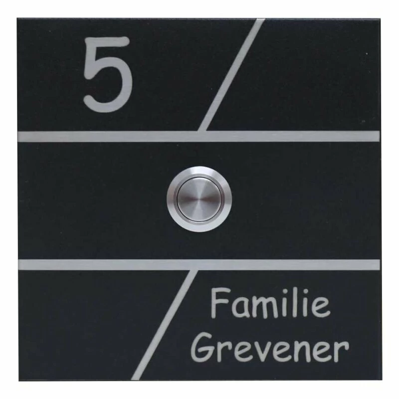 Türklingel Edelstahl 120x120mm Pulverbeschichtet Schwarz 1 Türklingel Edelstahl 120x120mm Pulverbeschichtet Schwarz