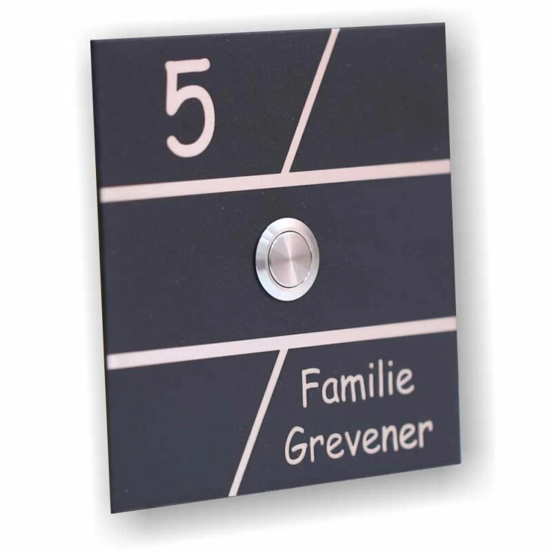 Türklingel Edelstahl 120x120mm Pulverbeschichtet Schwarz 2 Türklingel Edelstahl 120x120mm Pulverbeschichtet Schwarz – Bild 2