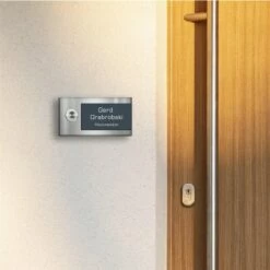 Türklingel Edelstahl 130x75mm Mit Acrylglas Anthrazit -Türschilder aus Edelstahl Geschäft tuerklingel edelstahl 130x75mm mit acrylglas anthrazit2