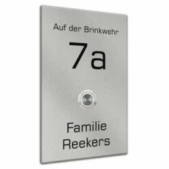 Türklingel Edelstahl 135x220mm Klingelplatte Türschild