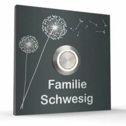 Türklingel Edelstahl 70x70mm Design Klingelplatte Klingelschild -Türschilder aus Edelstahl Geschäft tuerklingel edelstahl 70x70mm design klingelplatte klingelschild2