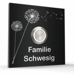 Türklingel Edelstahl 70x70mm Design Klingelplatte Klingelschild -Türschilder aus Edelstahl Geschäft tuerklingel edelstahl 70x70mm design klingelplatte klingelschild3