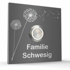 Türklingel Edelstahl 70x70mm Design Klingelplatte Klingelschild -Türschilder aus Edelstahl Geschäft tuerklingel edelstahl 70x70mm design klingelplatte klingelschild4