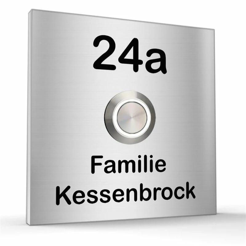Türklingel Edelstahl 70x70mm Klingelplatte Klingelschild 1 Türklingel Edelstahl 70x70mm Klingelplatte Klingelschild