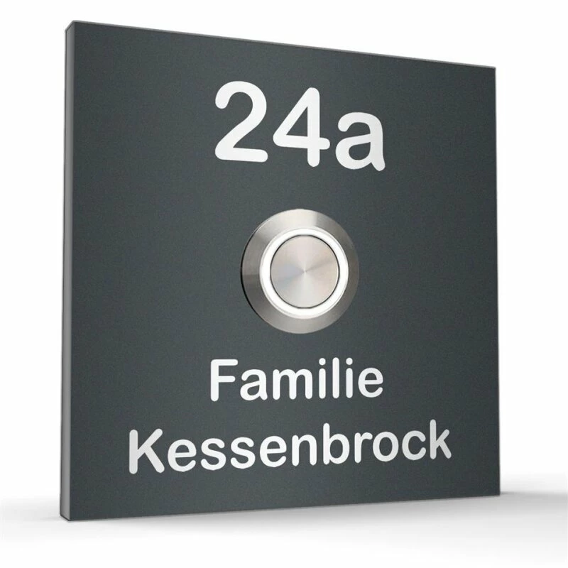 Türklingel Edelstahl 70x70mm Klingelplatte Klingelschild 2 Türklingel Edelstahl 70x70mm Klingelplatte Klingelschild – Bild 2